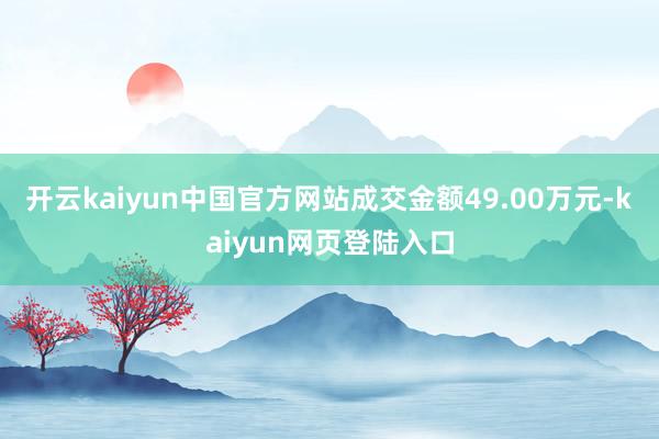 开云kaiyun中国官方网站成交金额49.00万元-kaiyun网页登陆入口